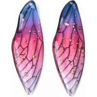 Pendentif en Résine Époxy Transparent avec Feuille d'Or et Aile d'Insecte — Breloques et pendentifs