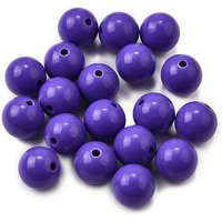 Opaque Acrylic Round Beads, Medium Slate Blue, 16x15mm, 220pcs — Jewelry Beads