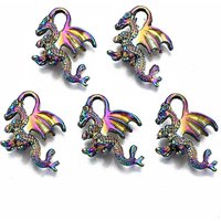 Rainbow Color Dragon Alloy Pendant - Cadmium Free & Lead Free