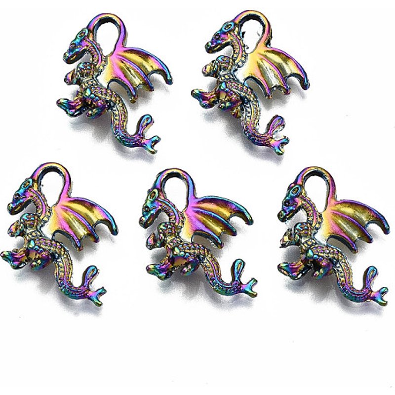 Rainbow Color Dragon Alloy Pendant - Cadmium Free & Lead Free — Charms & Pendants