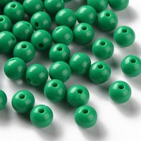 Perles Acryliques Opaques Vertes, Rondes, 8x7mm, 1745pcs/500g