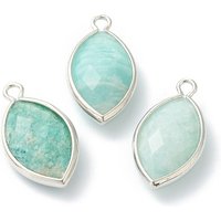 Natural Amazonite Pendants with Platinum Brass Edge, Faceted — Charms & Pendants