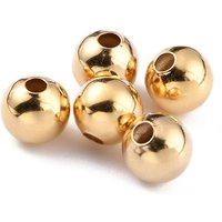 Perles Intercalaires en Laiton, Plaquées Or 24K, Diamètre de 5mm, Trou de 1.4mm — Perles à bijoux