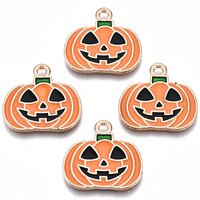 Pendentif en Émail en Alliage - Design Citrouille d'Halloween — Breloques et pendentifs