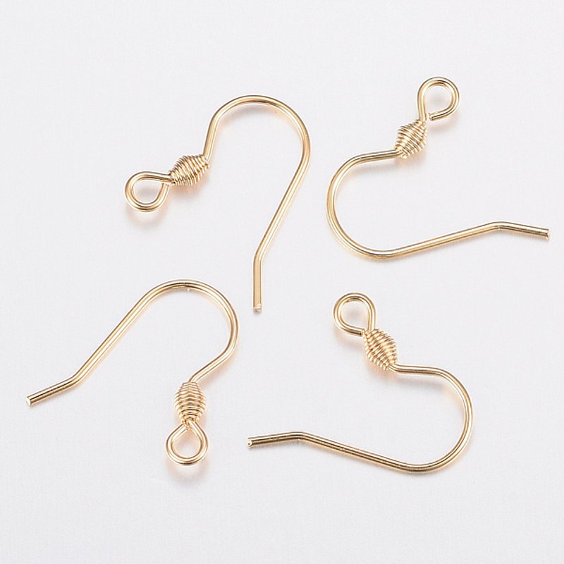 Crochets de Boucles d'Oreilles en Acier Inoxydable 304 avec Boucle Horizontale, Plaqué Or 18k — Accessoires pour bijoux