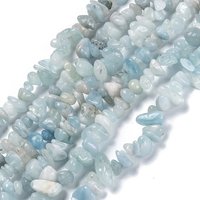 Fil de perles d'aigue-marine naturelle, chip, 3-16x8mm, trou : 0,7mm — Perles à bijoux