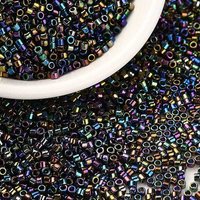 Perles de Rocaille Cylindriques en Couleurs Métalliques Iris, 888pcs/10g — Perles à bijoux