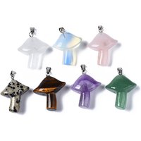 Natural Mixed Gemstone Pendants with Stainless Steel Bails — Charms & Pendants