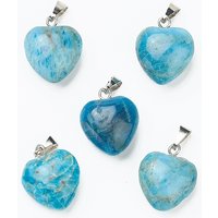 Natural Apatite Heart Pendants with Platinum Brass Loops — Charms & Pendants