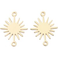 Connecteurs en laiton, plaqué or 14K, 18x13.5x0.5mm — Accessoires pour bijoux