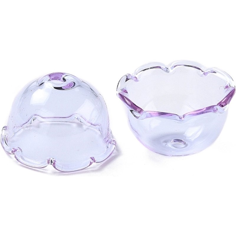Glass Bead Cone for Wind Chimes, Lavender, Multi-Petal — Jewelry Beads
