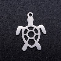 Non-Tarnish 304 Stainless Steel Turtle Hollow Pendant — Charms & Pendants
