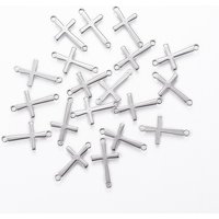 20Pcs 201 Stainless Steel Cross Connector Charms