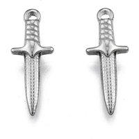 Pendentif Épée en Acier Inoxydable 304 Non-Tarnissant, 24x9x4mm — Breloques et pendentifs