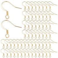 Sunnyclue 100Pcs Crochets de Boucles d'Oreilles Français Plaqués Or 18k — Accessoires pour bijoux