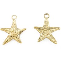 Pendentif étoile de mer en acier inoxydable 201, plaqué or — Breloques et pendentifs