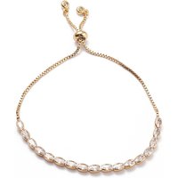 Bracelet de tennis ovale en zircon cubique pour hommes et femmes, plaqué or 18K — Bracelet Femme