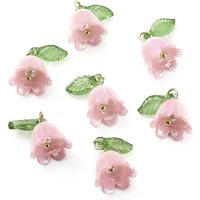 Charms Fleur Orchidée Cloche avec Feuille, Pendentifs en Résine Opaque — Breloques et pendentifs