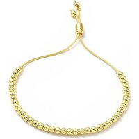 Rack Plating Brass Round Bead Slider Bracelet for Women