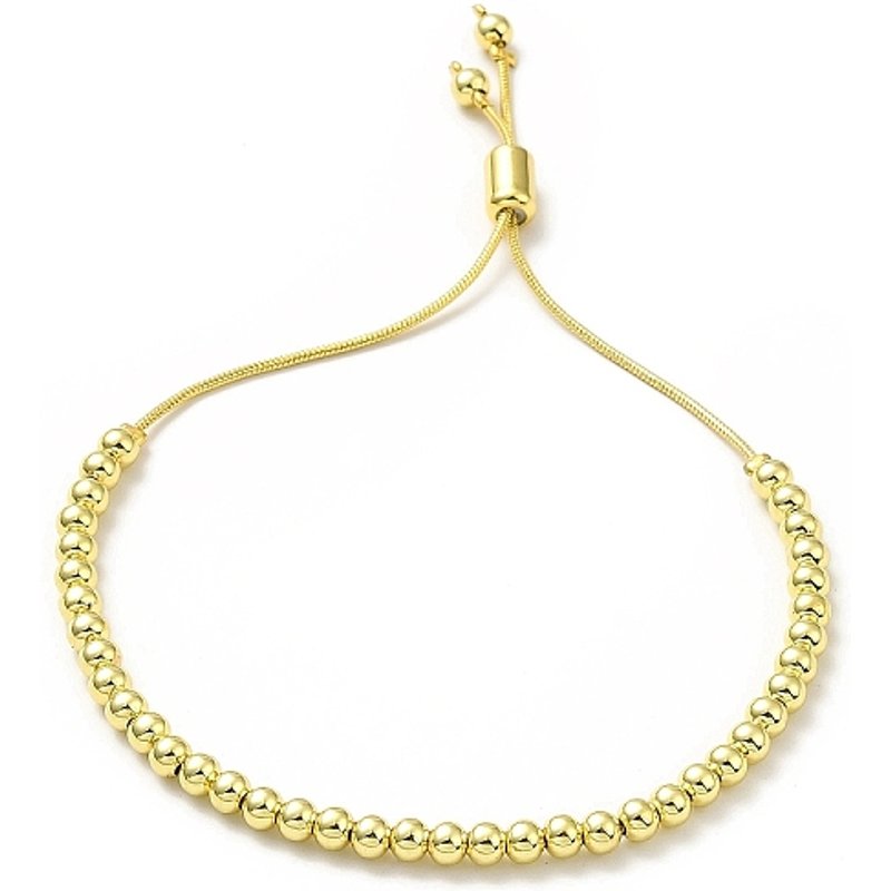 Bracelet à perles rondes en laiton pour femmes de Rack Plating — Bracelet Femme