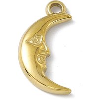 Pendentif en Acier Inoxydable 304, Lune avec Visage Humain — Breloques et pendentifs
