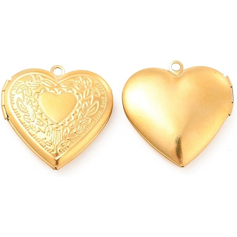 Ion Plating 304 Stainless Steel Heart Locket Pendant — Charms & Pendants