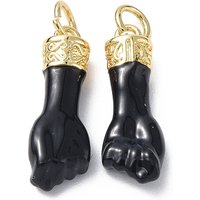 Eco-Friendly Brass Enamel Hand Charm Pendant, 18K Gold Plated