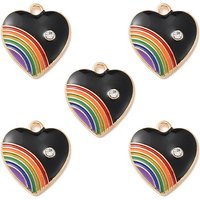 Pendentif en Émail en Alliage avec Charme de Cœur Arc-en-Ciel — Breloques et pendentifs