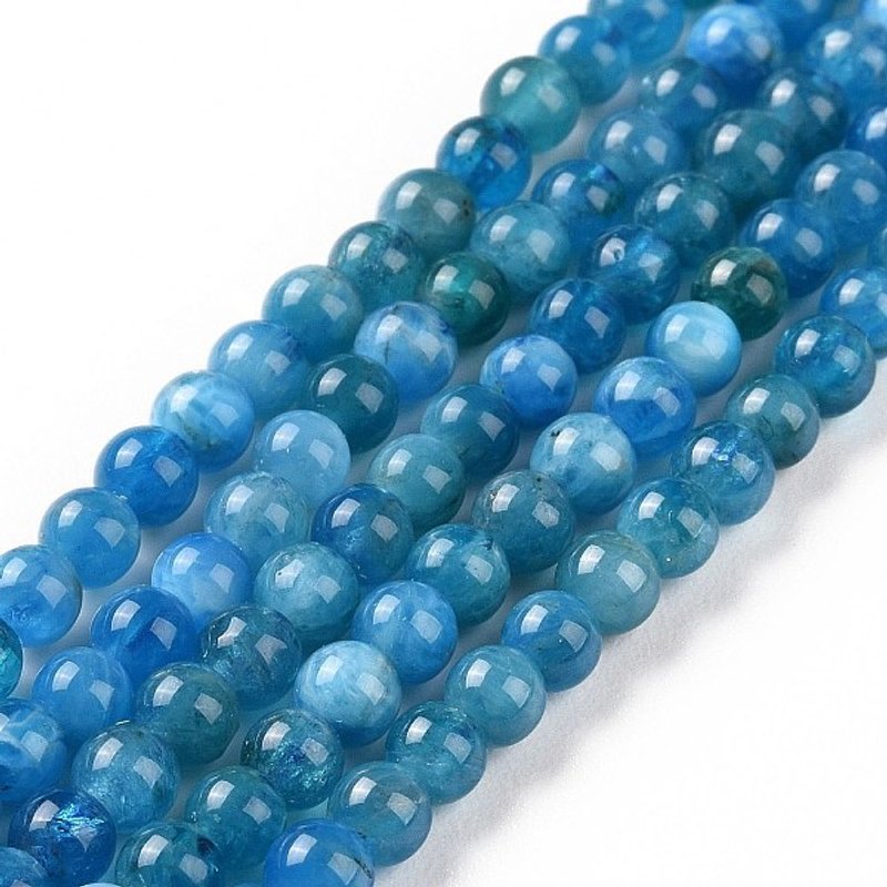Brins de perles d'apatite naturelle, rondes, 4-4,6mm, 93pcs/fil — Perles à bijoux