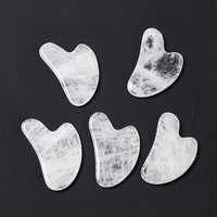 Natural Quartz Crystal Gua Sha Board - Heart Shape Massage Tool — Facial & Eye Massagers