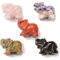 Figurine d'Éléphant en Gemmes Naturelles pour Bureau ou Maison — Décoration murale