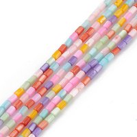 Fils de perles en coquillage d'eau douce teintées, colorées, 4.8x3mm