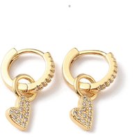 Heart Shape Clear Cubic Zirconia Hoop Earrings for Women