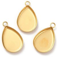 Réglages de cabochon en acier inoxydable 304 Ion Plating, doré — Accessoires pour bijoux