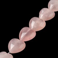 Fils de Perles en Quartz Rose Naturel, Cœur, 12pcs, Trou de 1mm — Perles à bijoux