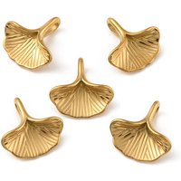 Charm en Acier Inoxydable 304, Feuille de Ginkgo, Fini Doré — Breloques et pendentifs