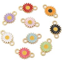 Connecteurs en Émail Alliage, Charms Fleur, Couleurs Mélangées — Accessoires pour bijoux