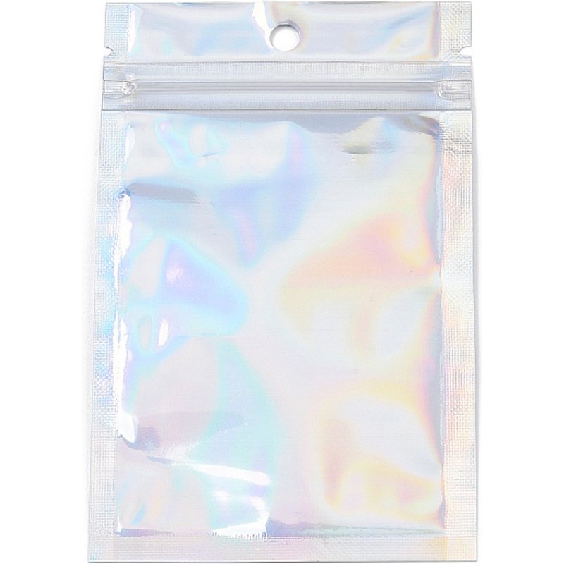 Sacs Holographiques Reseaux à Glissière Rectangulaires, Clairs, 12x7.5cm — Rangement et présentation