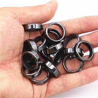 Non-Magnetic Synthetic Hematite Plain Band Ring - 20mm Diameter