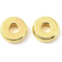 Perles en laiton, sans cadmium, sans plomb, disque plaqué or 18K — Perles à bijoux
