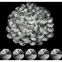 K9 Glass Connector Charms, Faceted Octagon Links, Clear, 14x14mm — Jewelry Findings