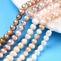 Brins de Perles de Culture d'Eau Douce Naturelles, Couleurs Mélangées, 5-7.5mm — Perles à bijoux