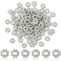 Perles Espacées en Alliage Marguerite pour Fournitures de Bijoux, Platine — Perles à bijoux