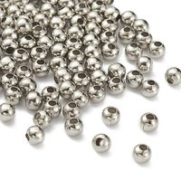 Perles rondes en acier inoxydable 304 sans ternissement pour la création de bijoux