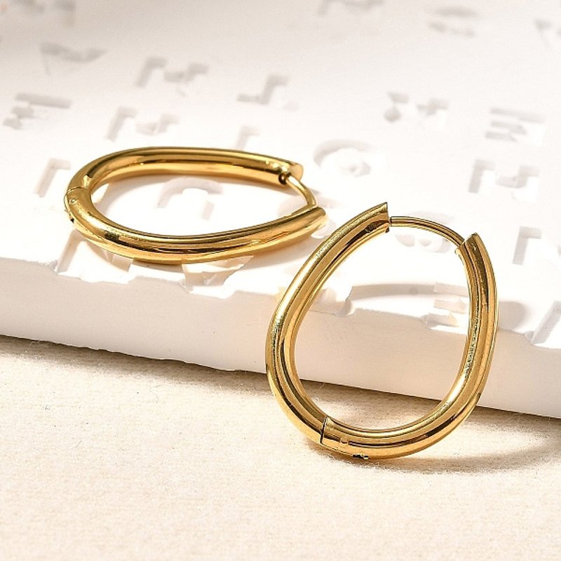 Boucles d'oreilles créoles en acier inoxydable avec placage ionique — Boucles d'oreilles créoles