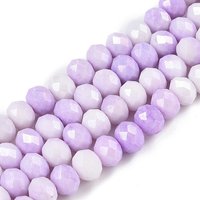 Brins de perles en verre électroplaqué anti-ternissement, lilas — Perles à bijoux