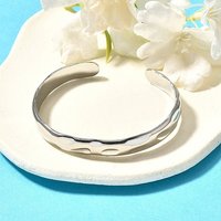 Non-Tarnish 304 Stainless Steel Wave Cuff Bangles for Women — Bracelet Women