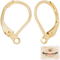 Beebeecraft 80Pcs Crochets de Boucles d'Oreilles en Acier Inoxydable Plaqué Or — Accessoires pour bijoux