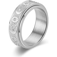 Star & Moon & Sun Stainless Steel Rotatable Fidget Spinner Ring — Costume Jewelry