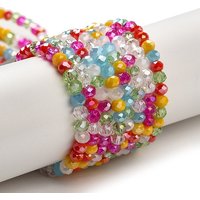 Faceted Glass Beads Strands, Rondelle, Mixed Colors, 4x3mm — Jewelry Beads